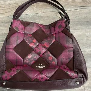 Coach Burgandy Patchwork Leather Sachel/Purse